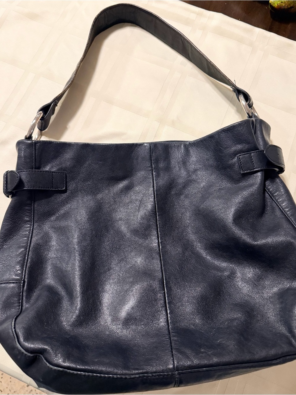 GAP Navy Leather Shoulder Bag - Women